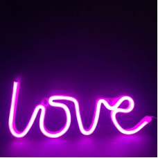 Διακοσμητικό από Neon LED LOVE NEON LED ροζ με μπαταρία 3xAA ή USB 35.5x2x13cm | Aca Lighting | X041187322
